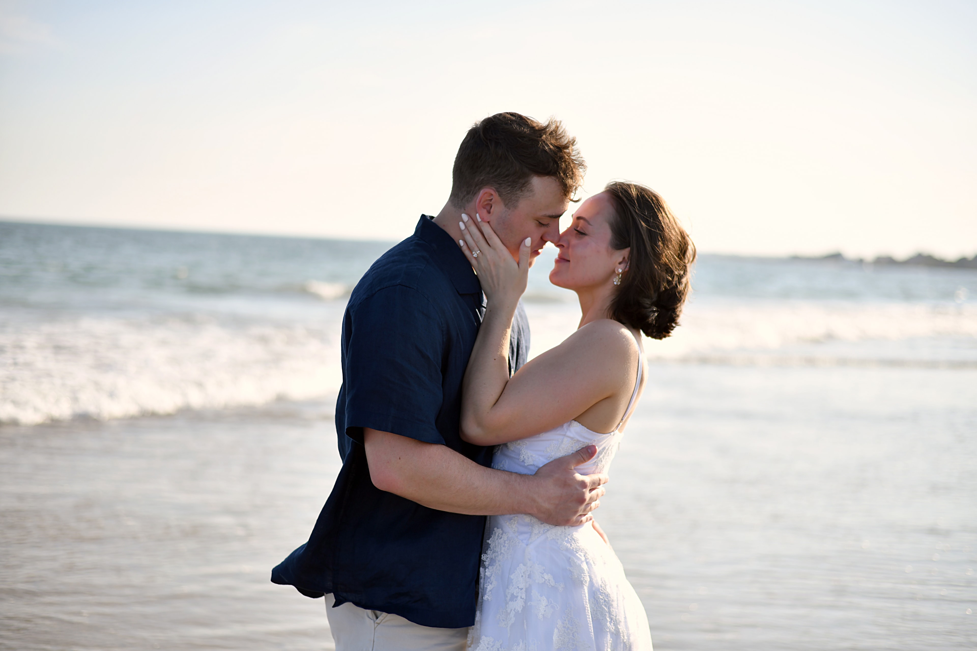 Bride and groom on a path